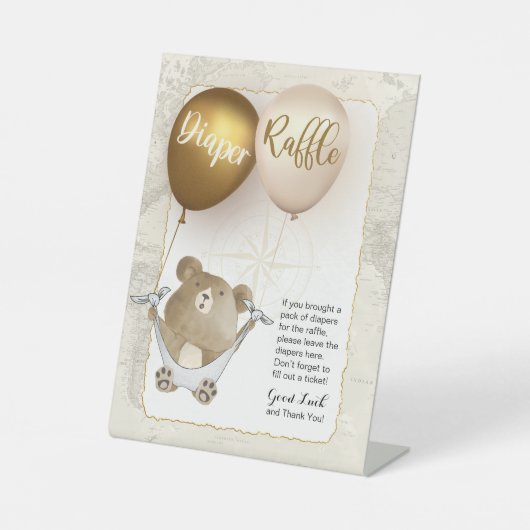 おむつラッフル卓上看板 台座サイン (正面)