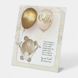 おむつラッフル卓上看板 台座サイン