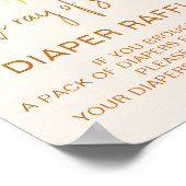 おむつラッフル太陽をテーマにした赤ちゃんシャワーサイン ポスター (角)