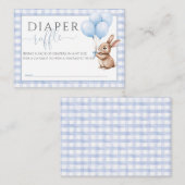 おむつラッフル小さなバニーバルーン赤ちゃんシャワー エンクロージャーカード (正面/裏面)