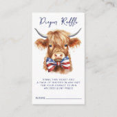 おむつラッフル愛国的な高地の牛の赤ちゃんシャワー エンクロージャーカード (正面)