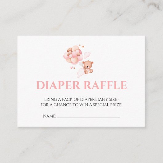 おむつラッフル我々bearly待ちピンクベージュガール エンクロージャーカード (正面)