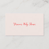 おむつラッフル手描きリンゴ秋ベビーシャワー エンクロージャーカード (裏面)