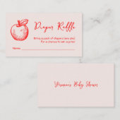 おむつラッフル手描きリンゴ秋ベビーシャワー エンクロージャーカード (正面/裏面)