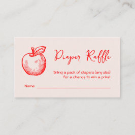 おむつラッフル手描きリンゴ秋ベビーシャワー エンクロージャーカード