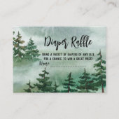 おむつラッフル水彩カラーフォレストベビーシャワー エンクロージャーカード (正面)