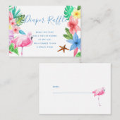 おむつラッフル熱帯ベビーシャワーインサートカード エンクロージャーカード (正面/裏面)