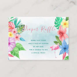 おむつラッフル熱帯ベビーシャワーインサートカード エンクロージャーカード