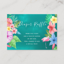 おむつラッフル熱帯ベビーシャワーインサートカード エンクロージャーカード