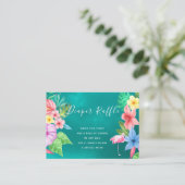 おむつラッフル熱帯ベビーシャワーインサートカード エンクロージャーカード (スタンド正面)