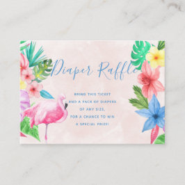 おむつラッフル熱帯ベビーシャワーインサートカード エンクロージャーカード