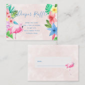 おむつラッフル熱帯ベビーシャワーインサートカード エンクロージャーカード (正面/裏面)