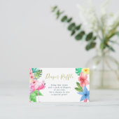 おむつラッフル熱帯ルアウ(ハワイ式宴会)ベビーシャワー エンクロージャーカード (スタンド正面)