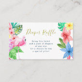 おむつラッフル熱帯ルアウ(ハワイ式宴会)ベビーシャワー エンクロージャーカード (正面)