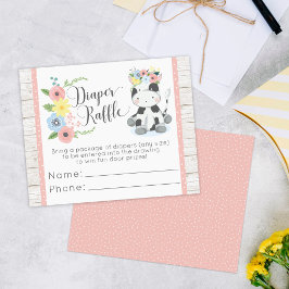 おむつラッフル牛ベビーシャワーゲーム入場カード チラシ