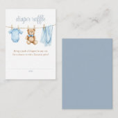 おむつラッフル物干し男子赤ちゃんシャワー エンクロージャーカード (正面/裏面)