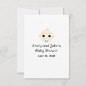 おむつラッフル男の赤ちゃんブルーシャワーエンクロージャカード 招待状 (裏面)