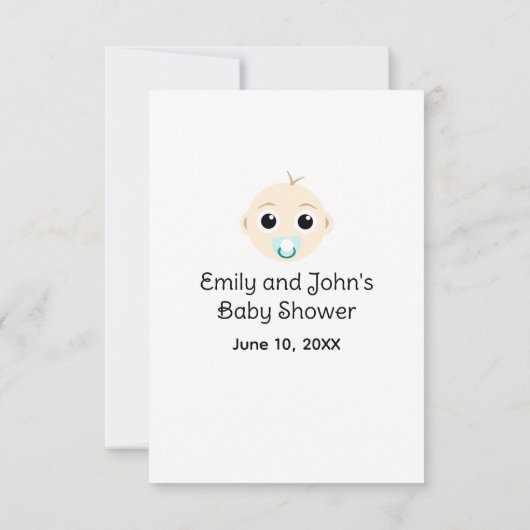 おむつラッフル男の赤ちゃんブルーシャワーエンクロージャカード 招待状 (裏面)