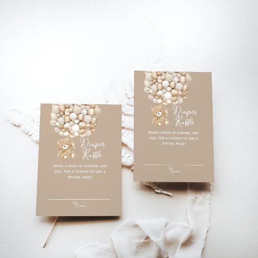 おむつラッフル男女兼用ベビーシャワー エンクロージャーカード