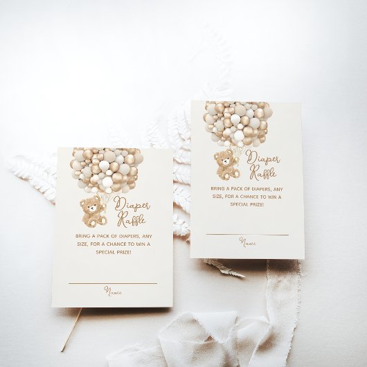 おむつラッフル男女兼用ベビーシャワー エンクロージャーカード