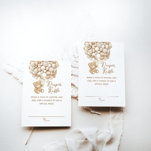おむつラッフル男女兼用ベビーシャワー エンクロージャーカード