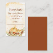 おむつラッフル秋カボチャフローラベビーシャワー エンクロージャーカード (正面/裏面)