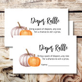 おむつラッフル秋カボチャ素朴ブラウンフローラ エンクロージャーカード