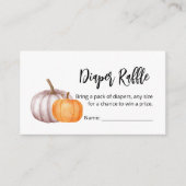 おむつラッフル秋カボチャ素朴ブラウンフローラ エンクロージャーカード (正面)