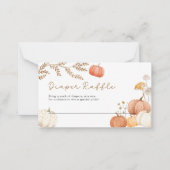 おむつラッフル秋カボチャ赤ちゃんシャワー ノートカード (正面)