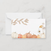 おむつラッフル秋カボチャ赤ちゃんシャワー ノートカード (裏面)