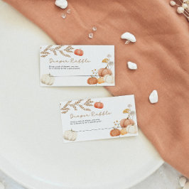 おむつラッフル秋カボチャ赤ちゃんシャワー ノートカード