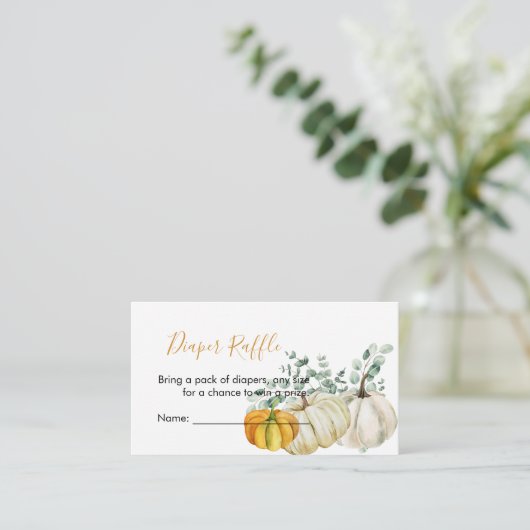 おむつラッフル秋パンプキンオレンジグリーン エンクロージャーカード (スタンド正面)