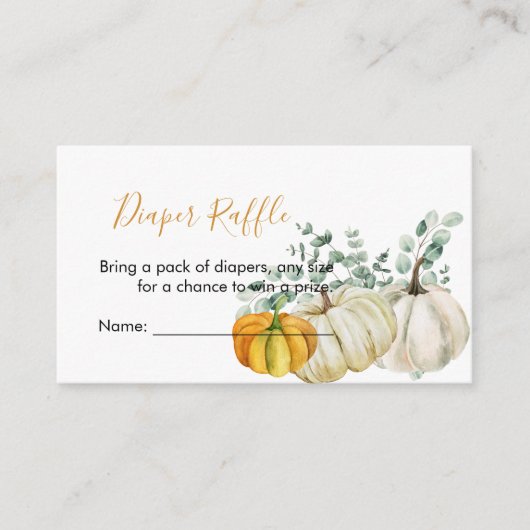 おむつラッフル秋パンプキンオレンジグリーン エンクロージャーカード (正面)