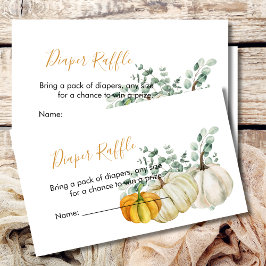 おむつラッフル秋パンプキンオレンジグリーン エンクロージャーカード