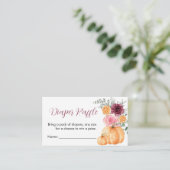 おむつラッフル秋パンプキンブルガンディーピンクフローラ エンクロージャーカード (スタンド正面)