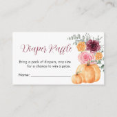 おむつラッフル秋パンプキンブルガンディーピンクフローラ エンクロージャーカード (正面)