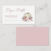 おむつラッフル秋ピンクリトルカンプキンベビーシャワー エンクロージャーカード (正面/裏面)