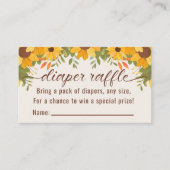 おむつラッフル秋ベビーシャワー囲いカード エンクロージャーカード (正面)