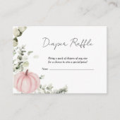 おむつラッフル秋リトルカボキンピンク赤ちゃんシャワー エンクロージャーカード (正面)