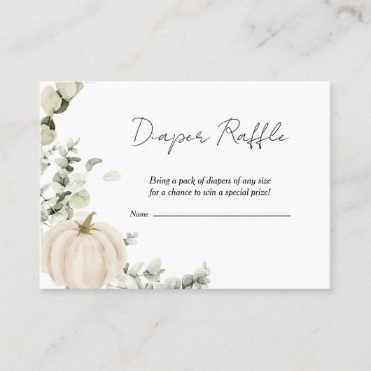 おむつラッフル秋リトルカンプキンベビーシャワー エンクロージャーカード (正面)