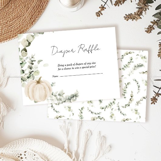 おむつラッフル秋リトルカンプキンベビーシャワー エンクロージャーカード
