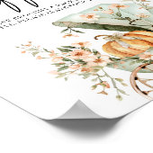 おむつラッフル秋リトルカンプキンベビーシャワー ポスター (角)