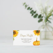 おむつラッフル秋秋カボチャ赤ちゃんシャワー エンクロージャーカード (スタンド正面)