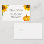 おむつラッフル秋秋カボチャ赤ちゃんシャワー エンクロージャーカード (正面/裏面)