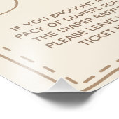 おむつラッフル素朴かわいいクマ赤ちゃんシャワーポスター フォトプリント            (角)