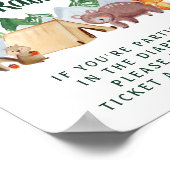 おむつラッフル素朴ウッドランド動物ベビーシャワー ポスター (角)