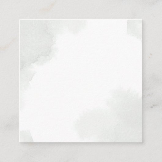 おむつラッフル緑のベビーシャワー スクエア名刺 (裏面)