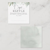 おむつラッフル緑のベビーシャワー スクエア名刺 (正面/裏面)