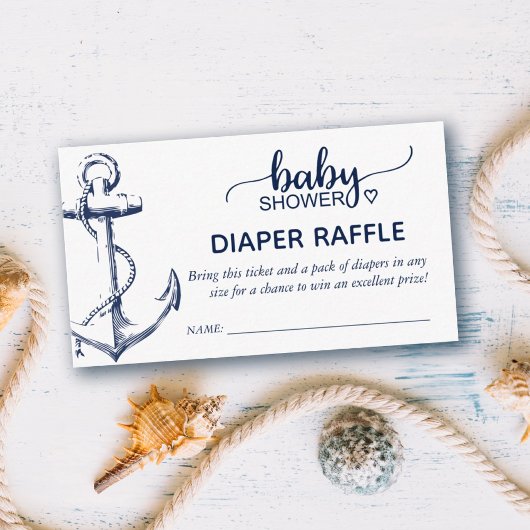 おむつラッフル航海のいかりネイビーブルー エンクロージャーカード