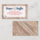 おむつラッフル航海のチケット、青、赤 エンクロージャーカード (正面/裏面)